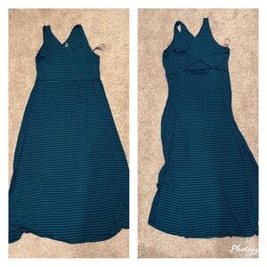 SO Green and Black Striped Maxi Dress